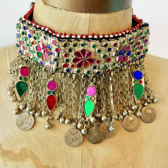 Boho Choker, Afghan, Coins, Arm Band, Anklet, Middle Eastern, Belly Dance, Boho - Picture 1 of 6